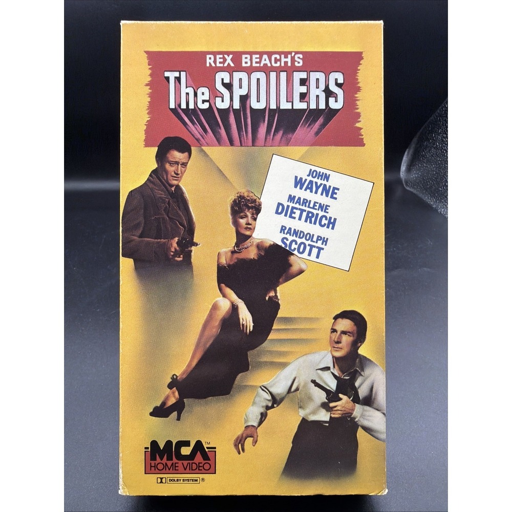 The Spoilers VHS John Wayne Marlene Dietrich 1983‎ MCA Home Video Rare Classic